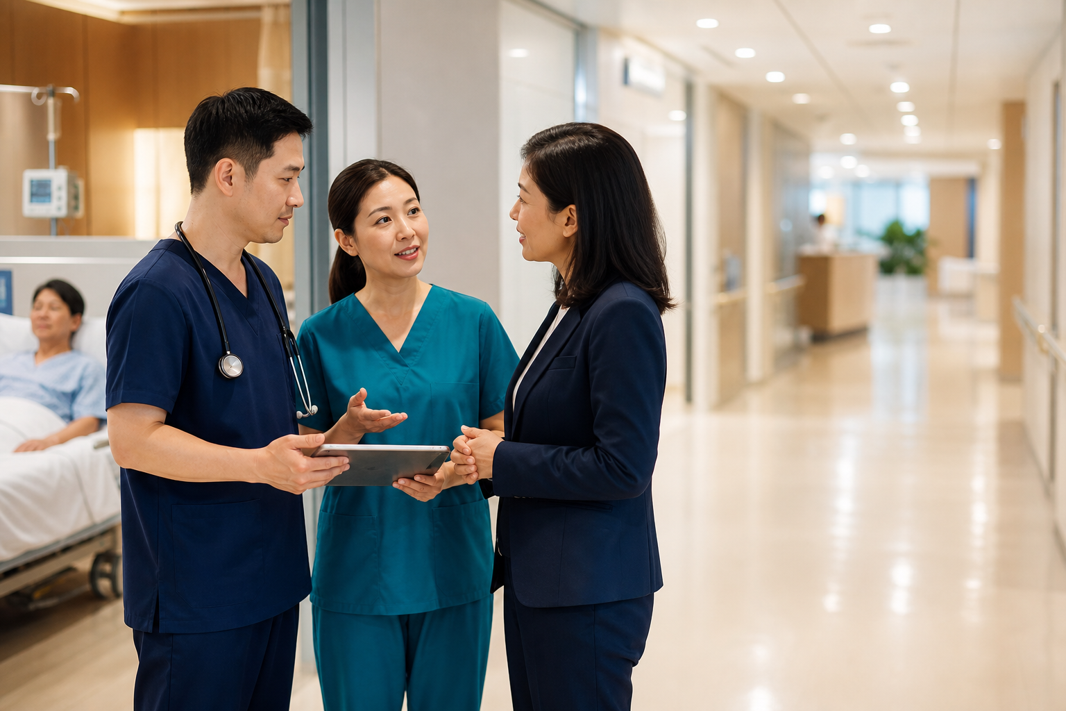Healthcare team conducting a clinical quality review
